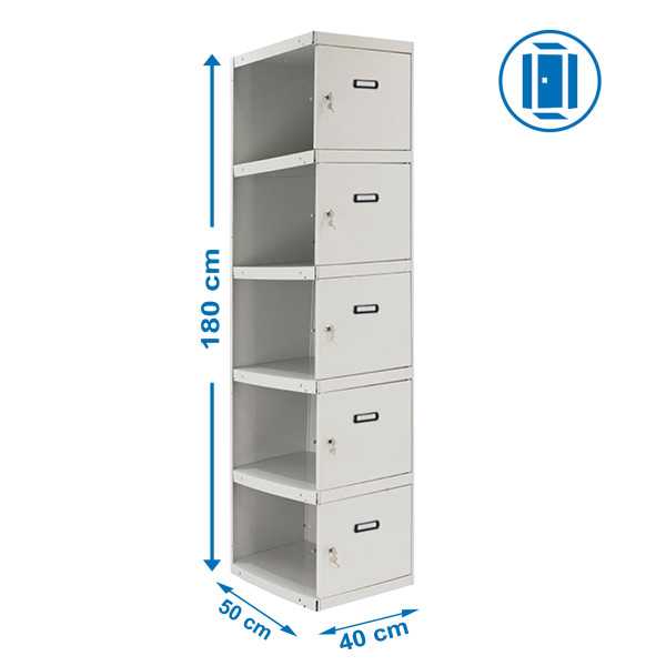 Taquilla 1800x400x500 SIMONLOCKER PROFESIONAL 5 PUERTA 1/5 400 ADI GRIS marca SIMONRACK