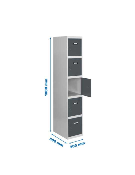 Taquilla 1800x300x500 SIMONLOCKER PROFESIONAL 5 PUERTA 1/5 300 IN GR/AN marca SIMONRACK
