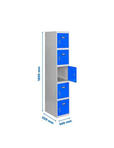 Taquilla 1800x300x500 SIMONLOCKER PROFESIONAL 5 PUERTA 1/5 300 IN GR/AZ marca SIMONRACK