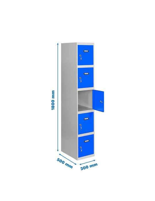 Taquilla 1800x300x500 SIMONLOCKER PROFESIONAL 5 PUERTA 1/5 300 IN GR/AZ marca SIMONRACK