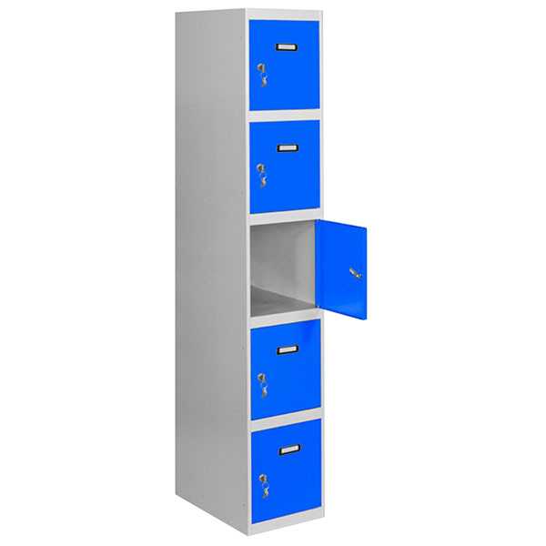 Taquilla 1800x300x500 SIMONLOCKER PROFESIONAL 5 PUERTA 1/5 300 IN GR/AZ marca SIMONRACK