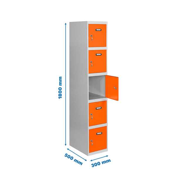 Taquilla 1800x300x500 SIMONLOCKER PROFESIONAL 5 PUERTA 1/5 300 IN GR/NA marca SIMONRACK