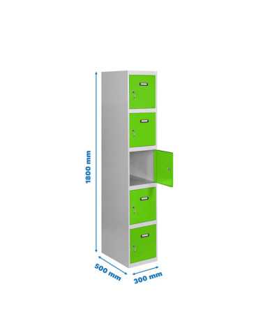 Taquilla 1800x300x500 SIMONLOCKER PROFESIONAL 5 PUERTA 1/5 300 IN GR/VE marca SIMONRACK