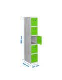Taquilla 1800x300x500 SIMONLOCKER PROFESIONAL 5 PUERTA 1/5 300 IN GR/VE marca SIMONRACK