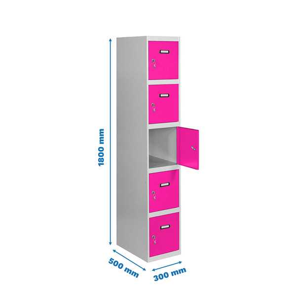 Taquilla 1800x300x500 SIMONLOCKER PROFESIONAL 5 PUERTA 1/5 300 IN GR/RS marca SIMONRACK