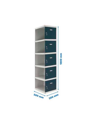 Taquilla 1800x300x500 SIMONLOCKER PROFESIONAL 5 PUERTA 1/5 300 ADI GR/AN marca SIMONRACK