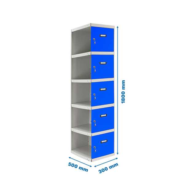 Taquilla 1800x300x500 SIMONLOCKER PROFESIONAL 5 PUERTA 1/5 300 ADI GR/AZ marca SIMONRACK
