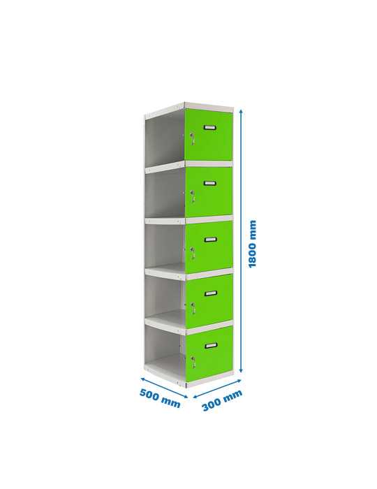 Taquilla 1800x300x500 SIMONLOCKER PROFESIONAL 5 PUERTA 1/5 300 ADI GR/VE marca SIMONRACK