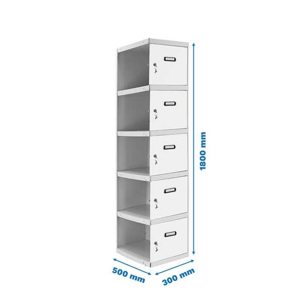 Taquilla 1800x300x500 SIMONLOCKER PROFESIONAL 5 PUERTA 1/5 300 ADI GR/BL marca SIMONRACK