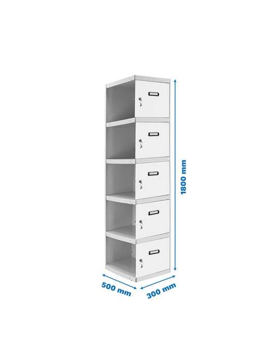 Taquilla 1800x300x500 SIMONLOCKER PROFESIONAL 5 PUERTA 1/5 300 ADI GR/BL marca SIMONRACK
