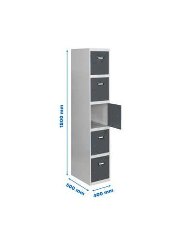 Taquilla 1800x400x500 SIMONLOCKER PROFESIONAL 5 PUERTA 1/5 400 IN GR/AN marca SIMONRACK