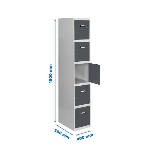 Taquilla 1800x400x500 SIMONLOCKER PROFESIONAL 5 PUERTA 1/5 400 IN GR/AN marca SIMONRACK