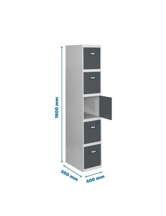 Taquilla 1800x400x500 SIMONLOCKER PROFESIONAL 5 PUERTA 1/5 400 IN GR/AN marca SIMONRACK