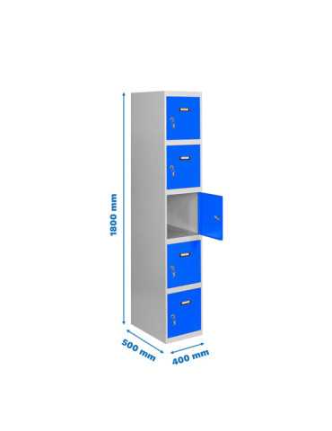 Taquilla 1800x400x500 SIMONLOCKER PROFESIONAL 5 PUERTA 1/5 400 IN GR/AZ marca SIMONRACK
