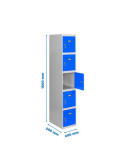 Taquilla 1800x400x500 SIMONLOCKER PROFESIONAL 5 PUERTA 1/5 400 IN GR/AZ marca SIMONRACK