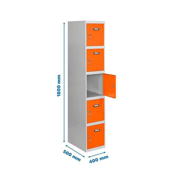 Taquilla 1800x400x500 SIMONLOCKER PROFESIONAL 5 PUERTA 1/5 400 IN GR/NA marca SIMONRACK