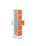 Taquilla 1800x400x500 SIMONLOCKER PROFESIONAL 5 PUERTA 1/5 400 IN GR/NA marca SIMONRACK
