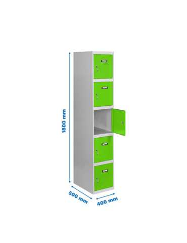 Taquilla 1800x400x500 SIMONLOCKER PROFESIONAL 5 PUERTA 1/5 400 IN GR/VE marca SIMONRACK
