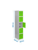 Taquilla 1800x400x500 SIMONLOCKER PROFESIONAL 5 PUERTA 1/5 400 IN GR/VE marca SIMONRACK