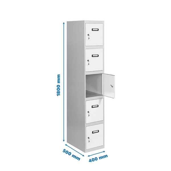 Taquilla 1800x400x500 SIMONLOCKER PROFESIONAL 5 PUERTA 1/5 400 IN GR/BL marca SIMONRACK
