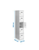 Taquilla 1800x400x500 SIMONLOCKER PROFESIONAL 5 PUERTA 1/5 400 IN GR/BL marca SIMONRACK