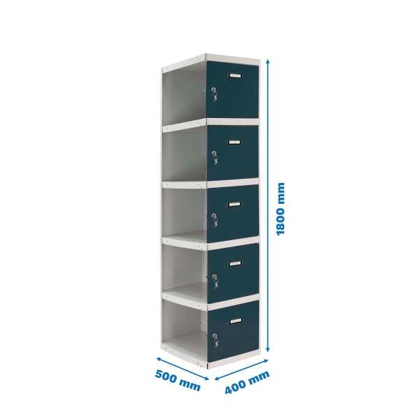 Taquilla 1800x400x500 SIMONLOCKER PROFESIONAL 5 PUERTA 1/5 400 ADI GR/AN marca SIMONRACK