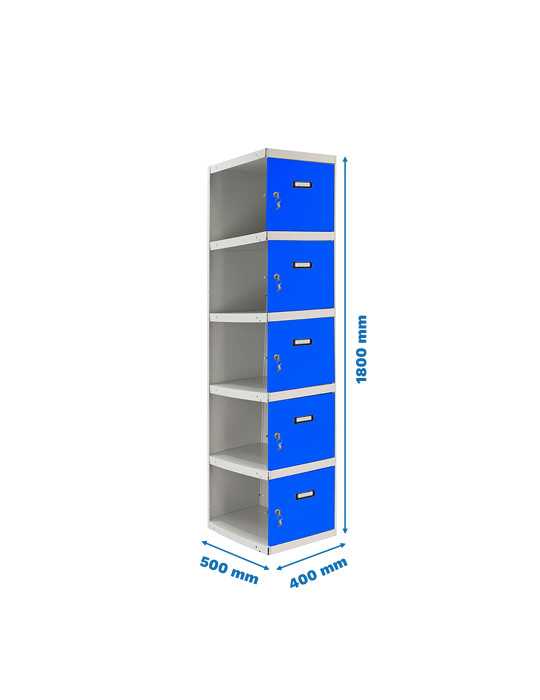 Taquilla 1800x400x500 SIMONLOCKER PROFESIONAL 5 PUERTA 1/5 400 ADI GR/AZ marca SIMONRACK