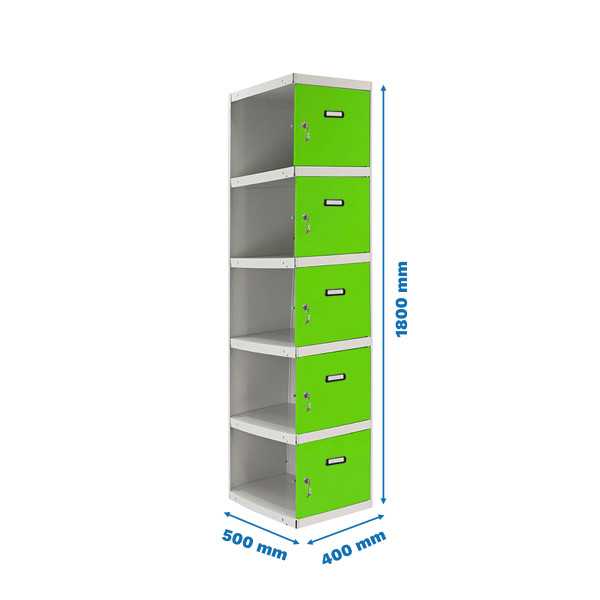 Taquilla 1800x400x500 SIMONLOCKER PROFESIONAL 5 PUERTA 1/5 400 ADI GR/VE marca SIMONRACK