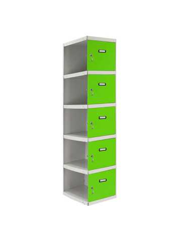 Taquilla 1800x400x500 SIMONLOCKER PROFESIONAL 5 PUERTA 1/5 400 ADI GR/VE marca SIMONRACK 2