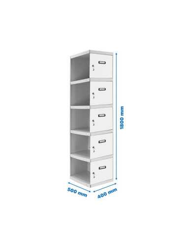 Taquilla 1800x400x500 SIMONLOCKER PROFESIONAL 5 PUERTA 1/5 400 ADI GR/BL marca SIMONRACK
