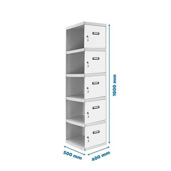 Taquilla 1800x400x500 SIMONLOCKER PROFESIONAL 5 PUERTA 1/5 400 ADI GR/BL marca SIMONRACK