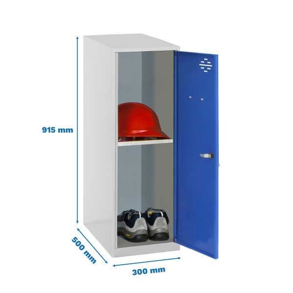Taquilla 915x300x500 SIMONLOCKER DISM. MINI + BAN. 915x300x500 mm GR/AZ marca SIMONRACK