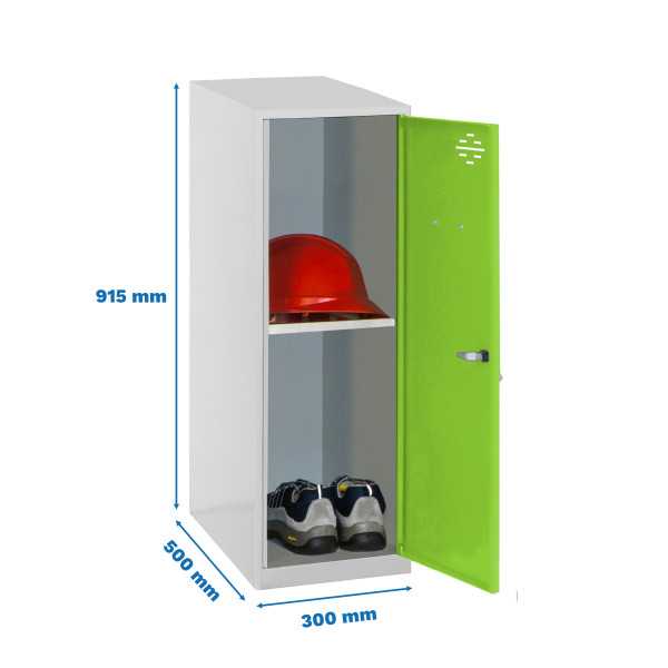 Taquilla 915x300x500 SIMONLOCKER DISM. MINI + BAN. 915x300x500 mm GR/VE marca SIMONRACK