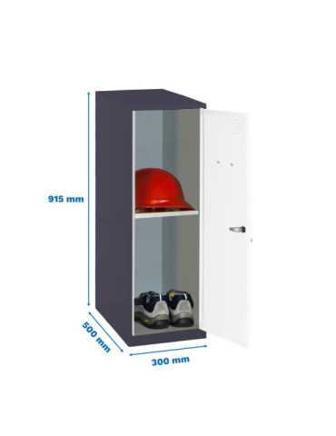 Taquilla 915x300x500 SIMONLOCKER DISM. MINI + BAN. 915x300x500 mm AN/BL marca SIMONRACK
