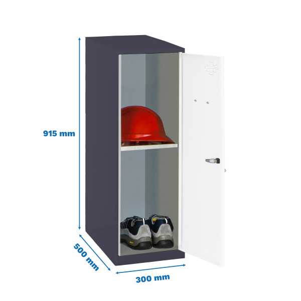 Taquilla 915x300x500 SIMONLOCKER DISM. MINI + BAN. 915x300x500 mm AN/BL marca SIMONRACK