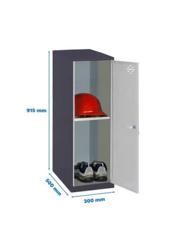 Taquilla 915x300x500 SIMONLOCKER DISM. MINI + BAN. 915x300x500 mm AN/GR marca SIMONRACK