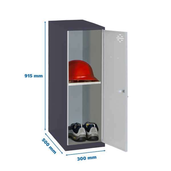 Taquilla 915x300x500 SIMONLOCKER DISM. MINI + BAN. 915x300x500 mm AN/GR marca SIMONRACK