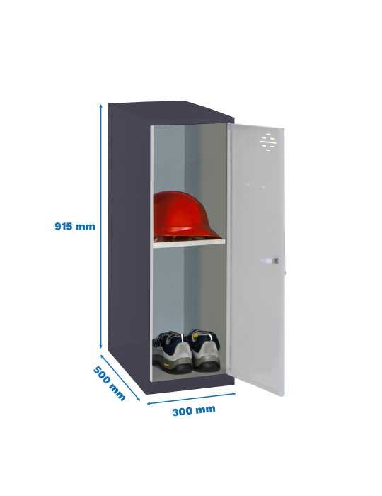 Taquilla 915x300x500 SIMONLOCKER DISM. MINI + BAN. 915x300x500 mm AN/GR marca SIMONRACK