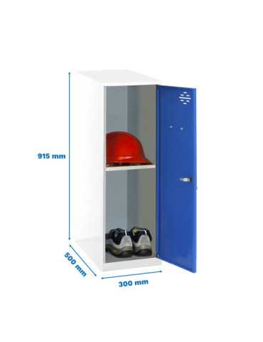 Taquilla 915x300x500 SIMONLOCKER DISM. MINI + BAN. 915x300x500 mm BL/AZ marca SIMONRACK