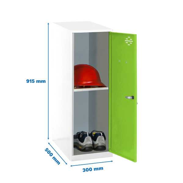 Taquilla 915x300x500 SIMONLOCKER DISM. MINI + BAN. 915x300x500 mm BL/VE marca SIMONRACK