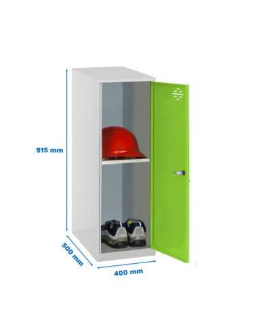 Taquilla 915x400x500 SIMONLOCKER DISM. MINI + BAN. 915x400x500 mm GR/VE marca SIMONRACK