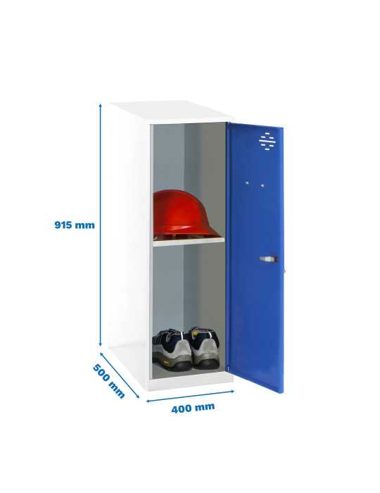 Taquilla 915x400x500 SIMONLOCKER DISM. MINI + BAN. 915x400x500 mm BL/AZ marca SIMONRACK