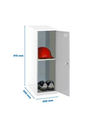 Taquilla 915x400x500 SIMONLOCKER DISM. MINI + BAN. 915x400x500 mm BL/GR marca SIMONRACK