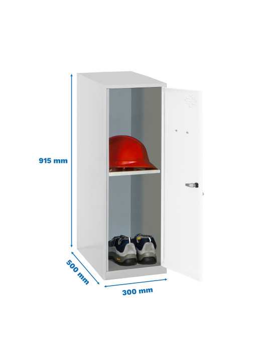 Taquilla 915x300x500 SIMONLOCKER DISM. MINI + BAN. 915x300x500 mm GR/BL marca SIMONRACK