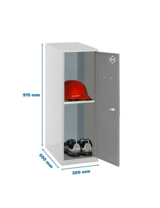 Taquilla 915x300x500 SIMONLOCKER DISM. MINI + BAN. 915x300x500 mm GRIS marca SIMONRACK
