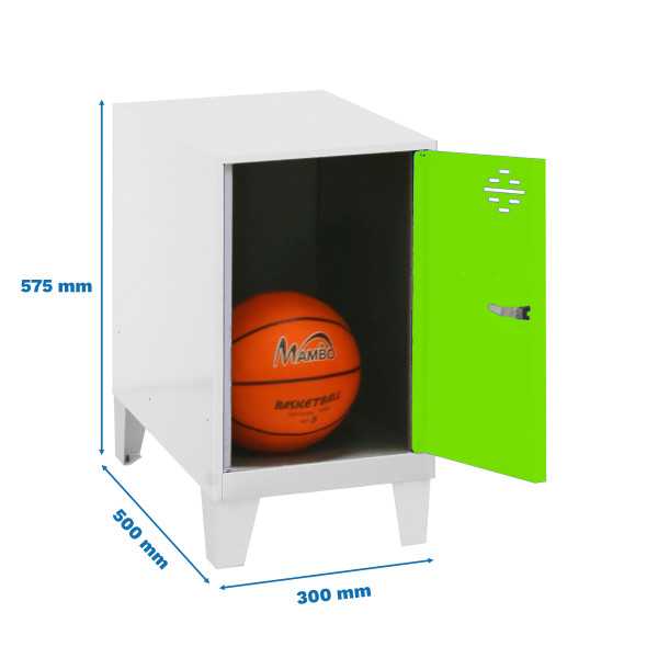 Taquilla 575x300x500 SIMONLOCKER DISM.MINI 475x300x500+PIES BLA/VER marca SIMONRACK