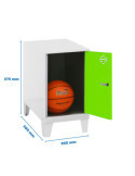 Taquilla 575x300x500 SIMONLOCKER DISM.MINI 475x300x500+PIES BLA/VER marca SIMONRACK
