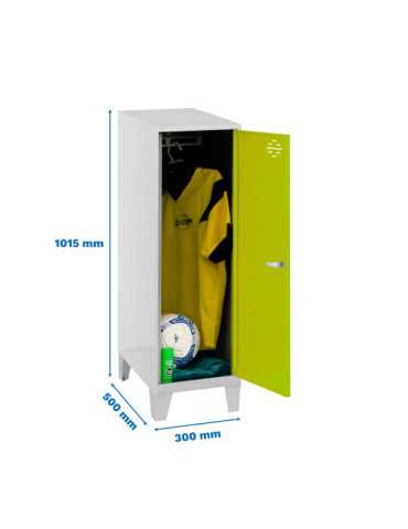 Taquilla 1015x300x500 SIMONLOCKER DISM.SINGLE MINI 915x300x500+PIES G/VE marca SIMONRACK