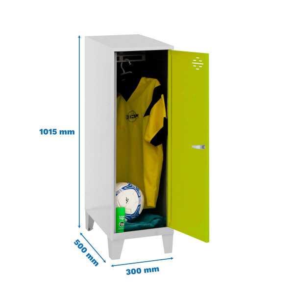 Taquilla 1015x300x500 SIMONLOCKER DISM.SINGLE MINI 915x300x500+PIES G/VE marca SIMONRACK