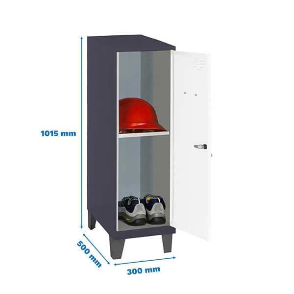 Taquilla 1015x300x500 SIMONLOCKER DISM.MINI + BAN. 915x300x500+PIES AN/B marca SIMONRACK